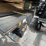 Ca. 26x Douglas Zweeds Rabat zwart gecoat , 12/24x195mm, lengte 500cm